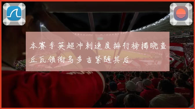 本赛季英超冲刺速度排行榜揭晓查丘瓦领衔乌多吉紧随其后